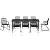 vidaXL Garten Essgruppe 9 pcs Schwarz Pulverbeschichteter Stahl