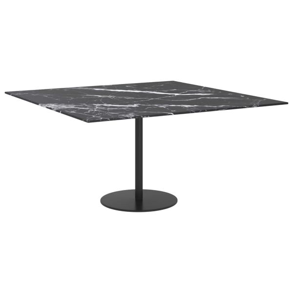 vidaXL Tischplatte Schwarz 80x80 cm 6 mm Hartglas in Marmoroptik