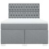 vidaXL Boxspringbett mit Matratze Hellgrau 140x200 cm Stoff