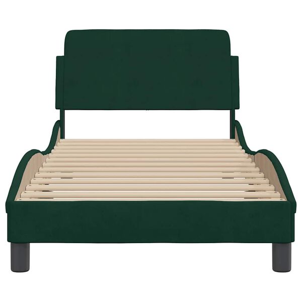 vidaXL Bettgestell "Dover" Dunkelgr&uuml;n 90x190 cm Samt