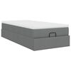 vidaXL Ottoman-Bett mit Matratze Dunkelgrau 90x200 cm Stoff