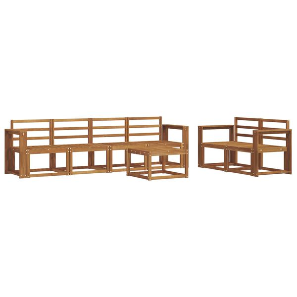vidaXL Outdoor-Sofagarnitur 7 pcs Natur Massivholz Akazie