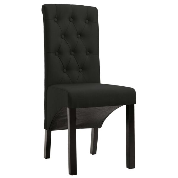 vidaXL Esszimmerst&uuml;hle 2 Stk. Schwarz Stoff