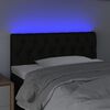 vidaXL LED Kopfteil Schwarz 90x7x78/88 cm Stoff