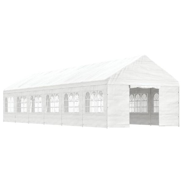 vidaXL Pavillon mit Dach Wei&szlig; 13,38x4,08x3,22 m Polyethylen