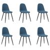 vidaXL Esszimmerst&uuml;hle 6 Stk. Blau Samt