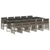 vidaXL 11-tlg. Garten-Essgruppe mit Kissen Grau Poly Rattan