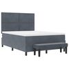 vidaXL Boxspringbett mit Matratze Dunkelgrau 140 x 200 cm Samt