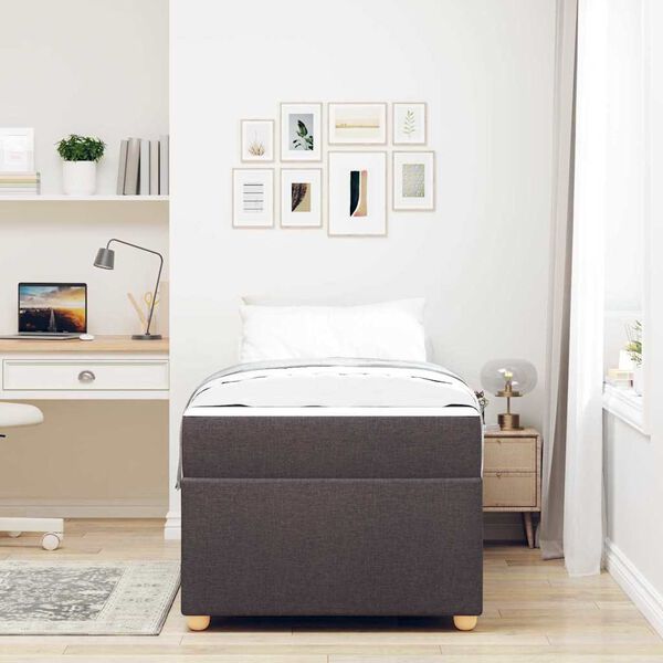 vidaXL Bettrahmen mit Matratze Dunkelbraun 100 x 200 cm Stoff