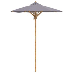 vidaXL Garten-Sonnenschirm Dunkelgrau &Oslash; 270 x 260 cm Bambus