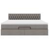 vidaXL Ottoman-Bett mit Matratze Taupe 160x200 cm Stoff