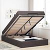 vidaXL Bettgestell mit Matratze mit Matratze 2 pcs Hellbraun Stoff