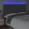 vidaXL LED Kopfteil Dunkelgrau 180x5x118/128 cm Stoff