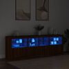 vidaXL Sideboard mit LED-Leuchten Braun Eichen-Optik 202x37x67 cm