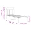 vidaXL Bettgestell mit Kopfteil Metall Schwarz 75x190 cm