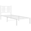 vidaXL Bettgestell mit Kopfteil Metall Wei&szlig; 80x200 cm