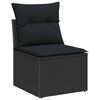vidaXL Sofa Set mit Kissen 10 pcs Schwarz Poly-Rattan