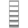 vidaXL Bücherregal/Raumteiler Betongrau 60x30x166 cm Holzwerkstoff