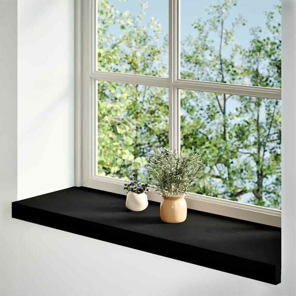 vidaXL Fensterb&auml;nke 2 Stk. Dunkelbraun 90x25x2 cm Massivholz Eiche