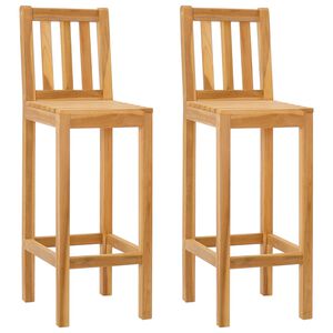 vidaXL Barhocker 2 stk. Natur Massivholz Teak