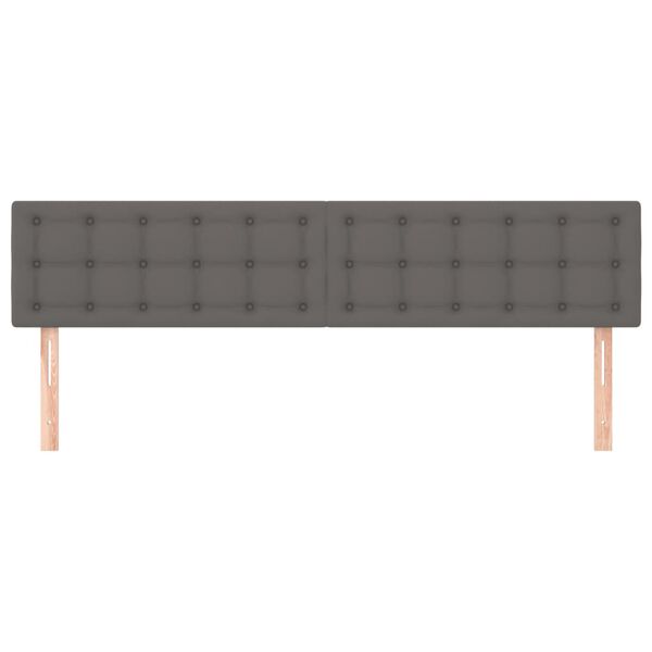 vidaXL Kopfteile Grau 180x5x78/88 cm Kunstleder