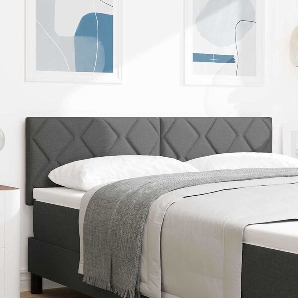 vidaXL Kopfteil mit Kopfteil Dunkelgrau 144 cm Kunstleder