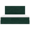 vidaXL Ottoman-Bett mit Matratzen & LEDs Dunkelgr&uuml;n 160x200 cm Samt