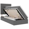 vidaXL LED-Speicherbett mit Matratze Dunkelgrau 90 x 190 cm Stoff