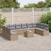 vidaXL Sofa Set mit Kissen 11 pcs Beige und Hellgrau Poly-Rattan