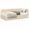 vidaXL Eckbettgestell mit Matratze Creme 90 x 190 cm Stoff