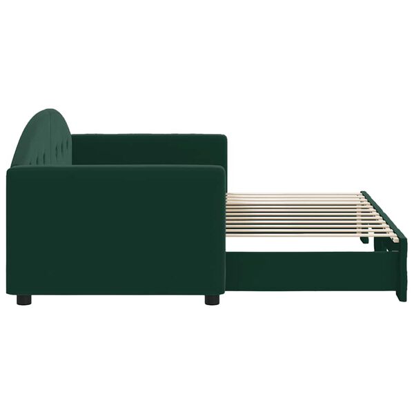 vidaXL Tagesbett Ausziehbar Dunkelgr&uuml;n 80x200 cm Samt