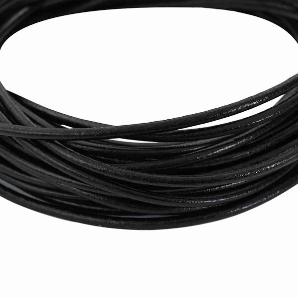 vidaXL Leder Schnur Schwarz &Oslash;2,5 mm x 10 m Leder