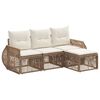 vidaXL Gartensofa-set 4 Stk. Beige und Cremewei&szlig; Poly-Rattan
