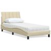 vidaXL Bett mit Matratze "Hanko" Creme 90x200 cm Stoff