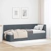 vidaXL Eckbettgestell mit Kopfteil Dunkelgrau 80 cm x 200 cm Samt