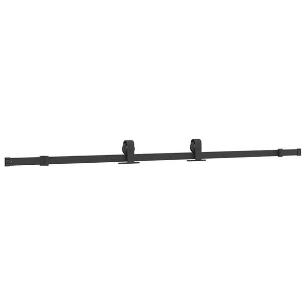 vidaXL Schiebet&uuml;r mit Beschlag Schwarz 102,5x205 cm ESG-Glas