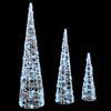 vidaXL Weihnachtsbaum mit 90 LEDs 3 pcs Kaltwei&szlig; 20 x 20 x 80 cm Acryl