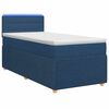 vidaXL Boxspringbett mit Matratze mit Kopfteil Blau 100 x 200 cm Stoff