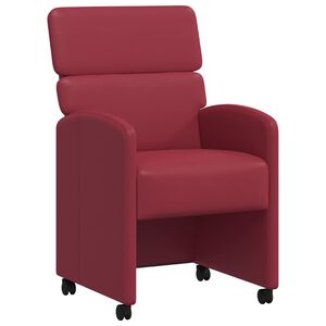 vidaXL Esszimmerst&uuml;hle mit Rollen 2 pcs Weinrot 58 x 65 x 98 cm