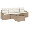 vidaXL Sofa Set mit Kissen 5 pcs Beige und Creme Poly Rattan