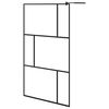 vidaXL Duschwand f&uuml;r Begehbare Duschen mit Hartglas Schwarz 115x195 cm