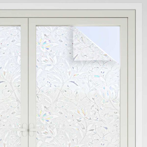 vidaXL Fensterfolien 4 Stk. Matt Blumenmuster PVC