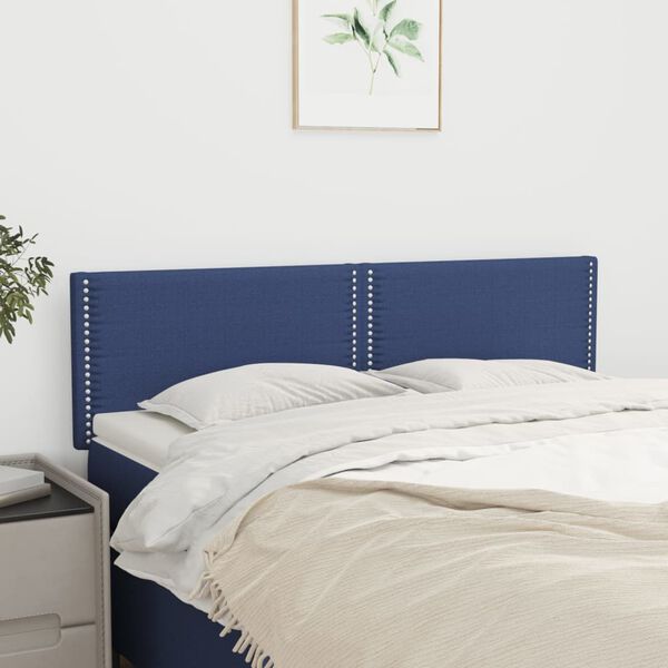 vidaXL Kopfteile Blau 144x5x78/88 cm Stoff