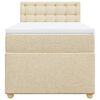 vidaXL Boxspringbett mit Matratze Creme 90x200 cm Stoff