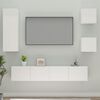 vidaXL 5-tlg. TV-Schrank-Set Hochglanz-Wei&szlig; Holzwerkstoff