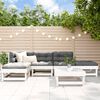 vidaXL 6-tlg. Garten-Lounge-Set mit Kissen Wei&szlig; Massivholz