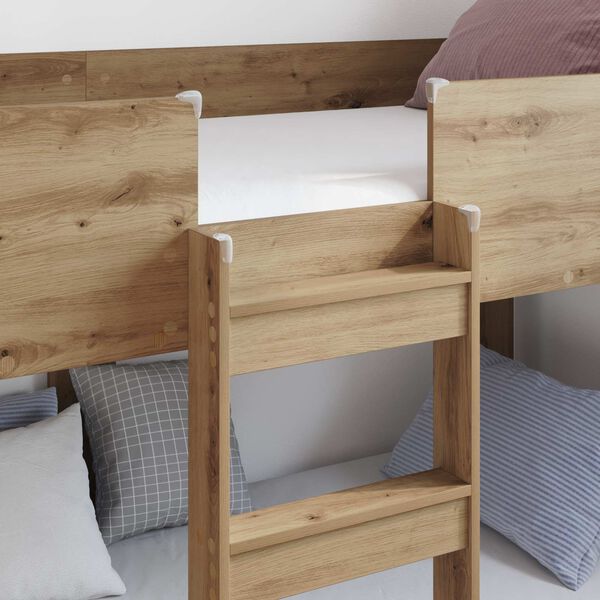 vidaXL Etagenbett f&uuml;r Kinder Artisan-Eiche 100 x 200 cm Holzwerkstoff