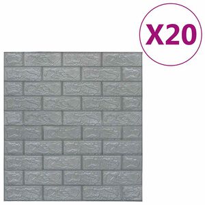 vidaXL 3D Tapete Ziegelstein Selbstklebend 20 Stk. Anthrazit