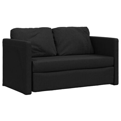 vidaXL Bodensofa mit Schlaffunktion Schwarz 112x174x55 cm Stoff