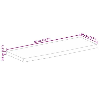 vidaXL Tischplatte mit Baumkante 80x40x3,8 cm Massivholz Mango